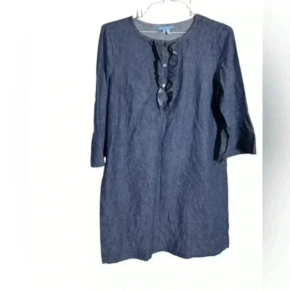Draper James Chambray Ruffle Shift Dress bell sleeve size 10 - Picture 1 of 5